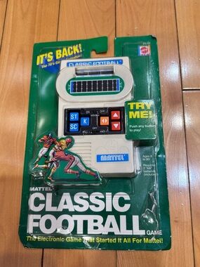 Mattel Classic Football Handheld Game - Green Packaging with White Text